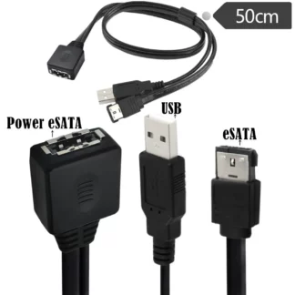 Cabo Power eSATA Femea E eSATA Mais Usb Macho